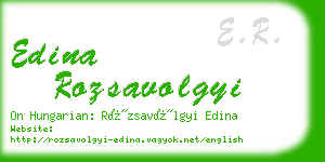 edina rozsavolgyi business card